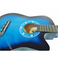 Chitara clasica din lemn , Cutaway Country Blue, 95 cm, albastru Chitara clasica din lemn , Cutaway Country Blue, 95 cm, albastru