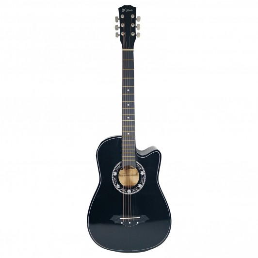 Chitara clasica din lemn  , Cutaway Country Black, 95 cm, negru
