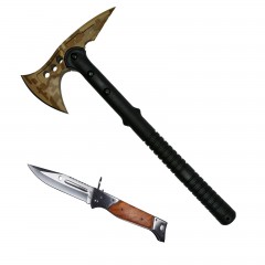 Set Topor Survivor, Desert Camo, 39 cm si briceag AK-47 Set Topor Survivor, Desert Camo, 39 cm si briceag AK-47