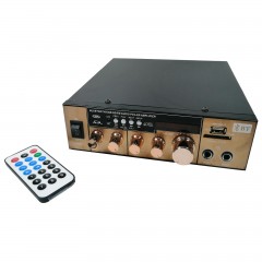 Amplificator bluetooth digital , tip statie, 2x80 W, intrari USB-SD, doua intrari microf