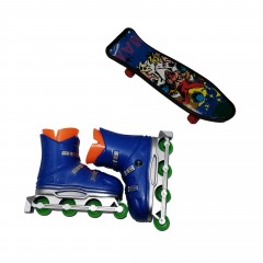 Set mini figurine  , Finger Maniac, skateboard, role, multicolor