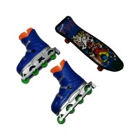 Set mini figurine  , Finger Maniac, skateboard, role, multicolor