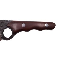 Cutit japonez lucrat manual , Claw of Osaka, 27.5 cm, maro, teaca piele Cutit japonez lucrat manual , Claw of Osaka, 27.5 cm, maro, teaca piele