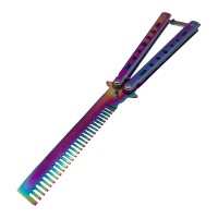 Briceag fluture de antrenament tip pieptan, Rainbow Comb, 22 cm, multicolor Briceag fluture de antrenament tip pieptan, Rainbow Comb, 22 cm, multicolor
