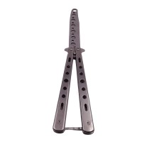 Briceag de antrenament   model fluture, Silver Distortion, otel, 22.5 cm, argintiu