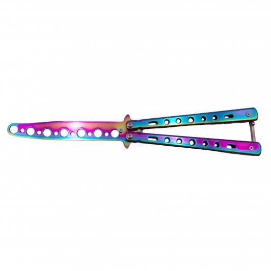 Briceag de antrenament model fluture, Rainbow Distortion, otel, 22.5 cm, multicolor Briceag de antrenament model fluture, Rainbow Distortion, otel, 22.5 cm, multicolor