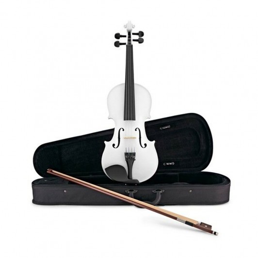 Vioara clasica din lemn, Marime 4/4, alba, toc inclus Vioara clasica din lemn, Marime 4/4, alba, toc inclus