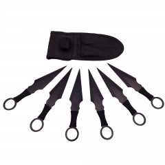 Set sase cutite de aruncat  , Black Fury, otel inoxidabil, 16.5 cm