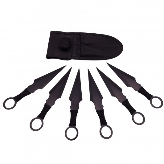 Set sase cutite de aruncat  , Black Fury, otel inoxidabil, 16.5 cm
