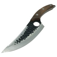 Cutit japonez lucrat manual , Shuryō, 27.5 cm, maro, teaca piele ecologica