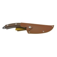 Cutit japonez lucrat manual , Shuryō, 27.5 cm, maro, teaca piele ecologica