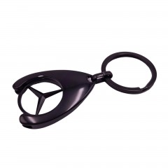 Breloc de chei   Mercedes, 7.5 cm, metal, negru