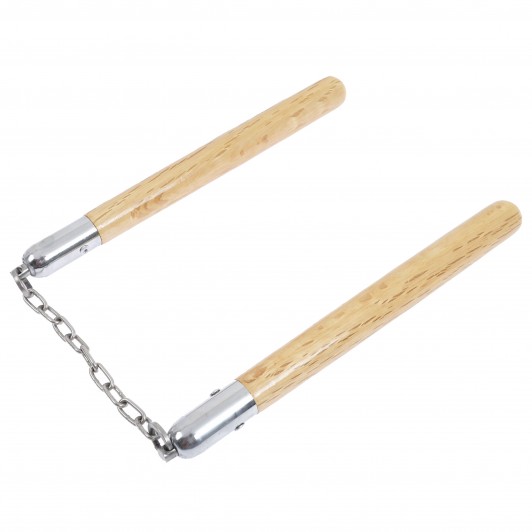 Nunceag-nunchucku   , lemn, prindere lant, natur, 31 cm