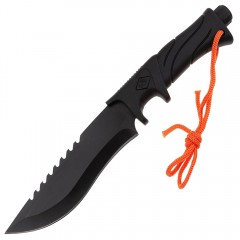Cutit de vanatoare   Jungle Commander, negru, 27.5 cm, teaca textila inclusa