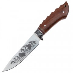 Cutit de vanatoare   Mountain Stag , argintiu, 27.5 cm, teaca textila inclusa