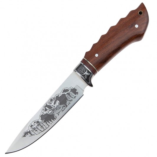 Cutit de vanatoare   Mountain Stag , argintiu, 27.5 cm, teaca textila inclusa
