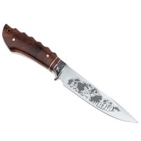 Cutit de vanatoare   Mountain Stag , argintiu, 27.5 cm, teaca textila inclusa