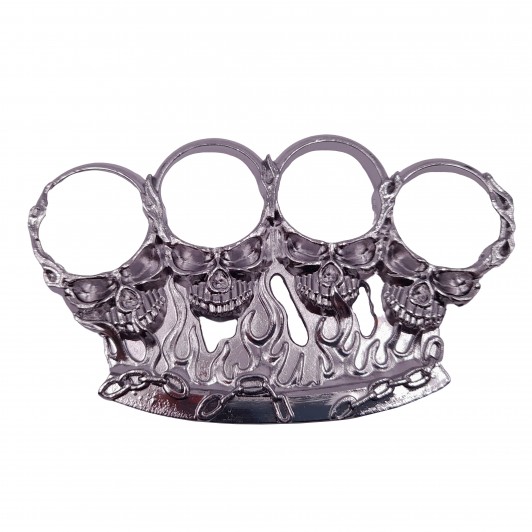 Rozeta de autoaparare   , model Skull Crushing, 0.5 cm, argintiu