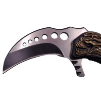 Briceag de vanatoare, Blue Hell Rider, model karambit, 17 cm, albastru