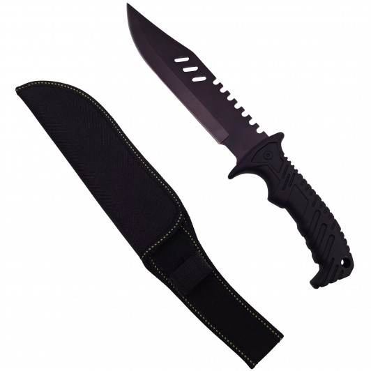 Cutit de vanatoare Tactical Rambo, 32 cm, negru, teaca inclusa Cutit de vanatoare Tactical Rambo, 32 cm, negru, teaca inclusa