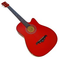 Chitara clasica din lemn, Red Raven, 95 cm, model Cutaway, rosie