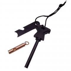 Amnar pentru camping , Ultimate Survival, otel inoxidabil, 11.5 cm, negru