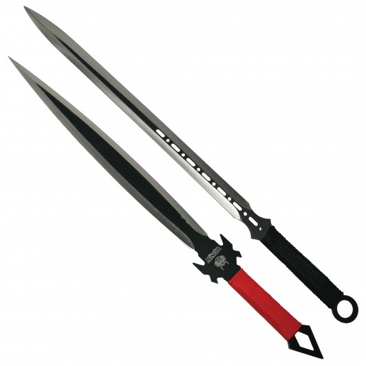 Set doua sabii de vanatoare Red Ronin si Dao Blade, otel inoxidabil, negru, teaca incl Set doua sabii de vanatoare Red Ronin si Dao Blade, otel inoxidabil, negru, teaca incl