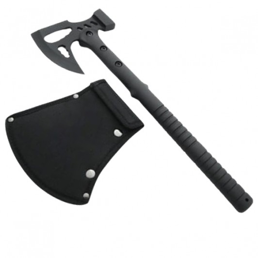 Topor Unleashed Viking, otel inoxidabil, negru, 42 cm, teaca inclusa