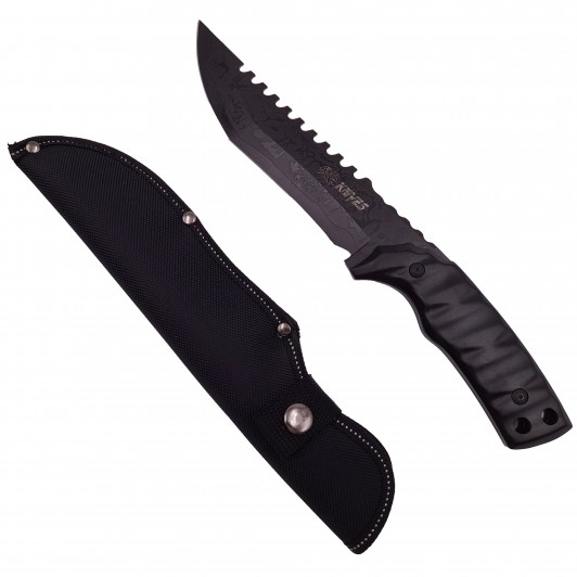 Cutit de vanatoare Hazard Blade, negru 31 cm, teaca inclusa Cutit de vanatoare Hazard Blade, negru 31 cm, teaca inclusa