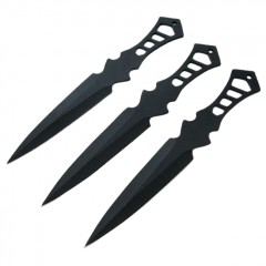 Set trei cutite de aruncat  , Anarchy Way, otel inoxidabil, negru, 19 cm, teaca inclusa