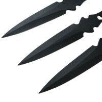 Set trei cutite de aruncat  , Anarchy Way, otel inoxidabil, negru, 19 cm, teaca inclusa