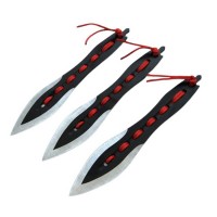 Set trei cutite de aruncat  , Anarchy Blades, otel inoxidabil, negru, 19 cm, teaca inclus
