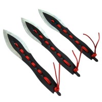 Set trei cutite de aruncat  , Anarchy Blades, otel inoxidabil, negru, 19 cm, teaca inclus
