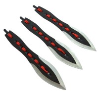 Set trei cutite de aruncat  , Anarchy Blades, otel inoxidabil, negru, 19 cm, teaca inclus
