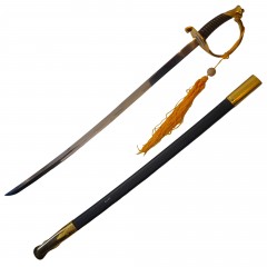 Sabie decorativa   , panoplie, Marine Corps, argintiu, otel, 88 cm, teaca inclusa