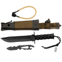 Cutit de vanatoare Last Survivor, multifunctional, negru 35 cm, teaca inclusa Cutit de vanatoare Last Survivor, multifunctional, negru 35 cm, teaca inclusa