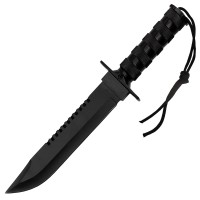 Cutit de vanatoare   Last Survivor, multifunctional, negru 35 cm, teaca inclusa