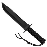 Cutit de vanatoare   Last Survivor, multifunctional, negru 35 cm, teaca inclusa