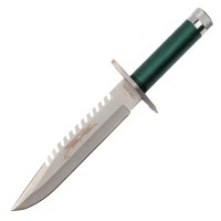Cutit de vanatoare First Blood, verde, 35 cm, teaca inclusa Cutit de vanatoare First Blood, verde, 35 cm, teaca inclusa