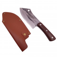 Cutit tip satar , lucrat manual, Japan Buredo, 25.5 cm, otel inoxidabil, 220 g, maro, te