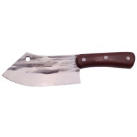 Cutit tip satar , lucrat manual, Japan Buredo, 25.5 cm, otel inoxidabil, 220 g, maro, te