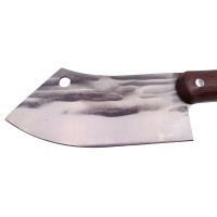 Cutit tip satar , lucrat manual, Japan Buredo, 25.5 cm, otel inoxidabil, 220 g, maro, te
