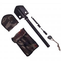 Lopata multifunctionala , Camper Society, 8 in 1, otel inoxidabil, 47 cm, negru