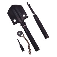 Lopata multifunctionala , Camper Society, 8 in 1, otel inoxidabil, 47 cm, negru
