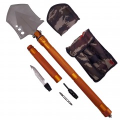 Lopata multifunctionala , Outdoor Society, 10 in 1, otel inoxidabil, 76 cm, portocaliu