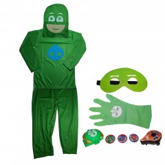 Set costum Eroi in Pijamale si accesorii , Sopi Greg, marimea M, 5-7 ani, verde