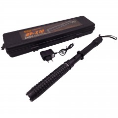 Baston cu electrosoc extensibil , X10 Rogue, negru, full metalic, 49 cm, cutie transport