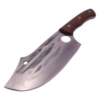 Cutit tip satar , lucrat manual, Spiritual Blade, 28 cm, otel inoxidabil, 300 g, maro