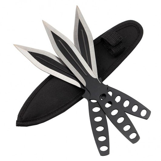 Set 3 cutite de aruncat   , Ballistic Blades, 22.5 cm, negru, husa inclusa