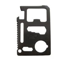 Card supravietuire , multifunctional, otel inoxidabil, 11 functii, negru, husa inclusa Card supravietuire , multifunctional, otel inoxidabil, 11 functii, negru, husa inclusa